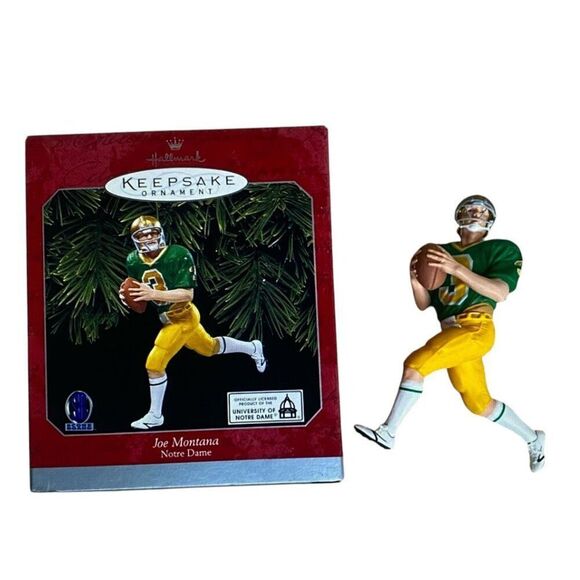 Joe Montana Notre Dame Hallmark Keepsake Ornament Football 1998 - Picture 1 of 5